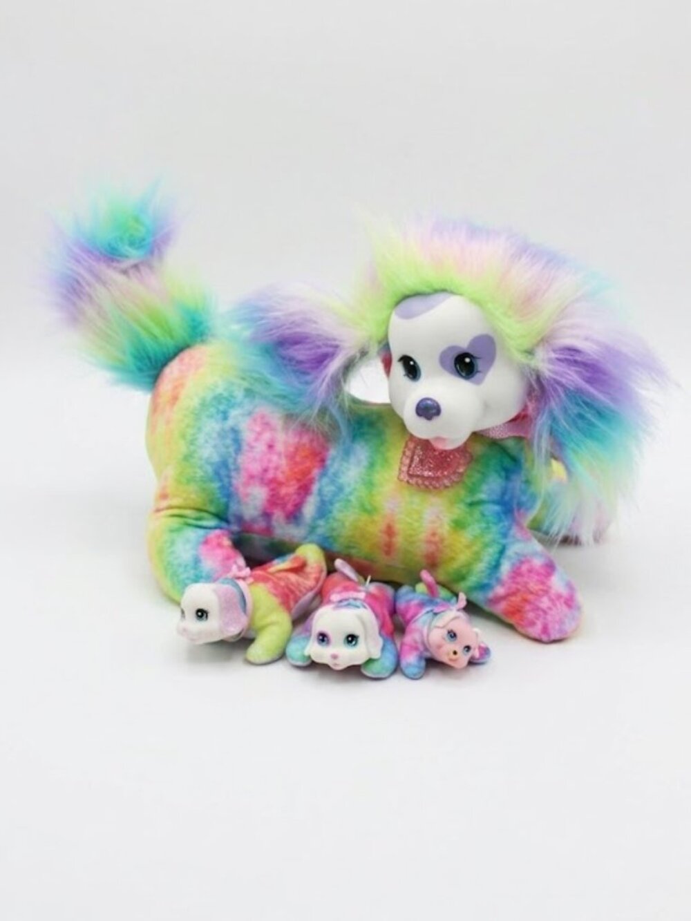 Puppy Surprise Blossom Tie-Dye Rainbow Plush Mother & 3 Puppies(2015)